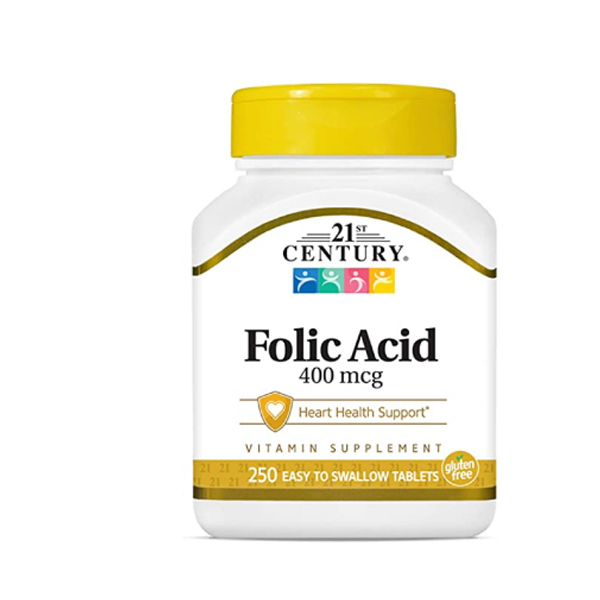 21st Century Folic Acid 400mcg 250 Tablets