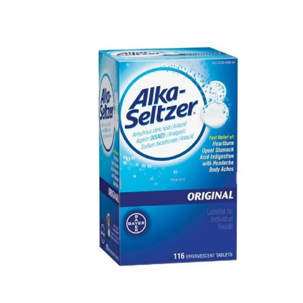 Alka-Seltzer Original Effervescent - Fast Relief of Heartburn 116 Tablets