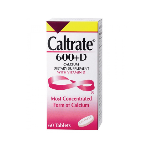 Caltrate 600+D Calcium Dietary Supplement with Vitamin D 60 Tablets