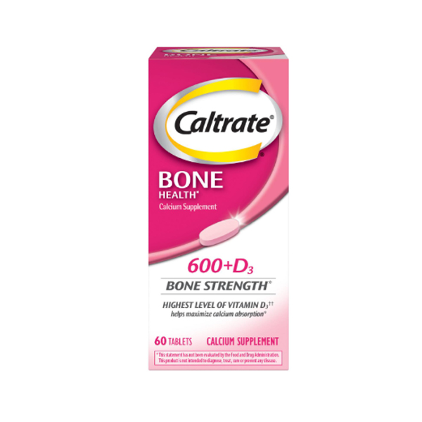 Caltrate Bone Health 600+D3 Highest level Calcium and Vitamin D Supplement 600 mg - 60 Tablet