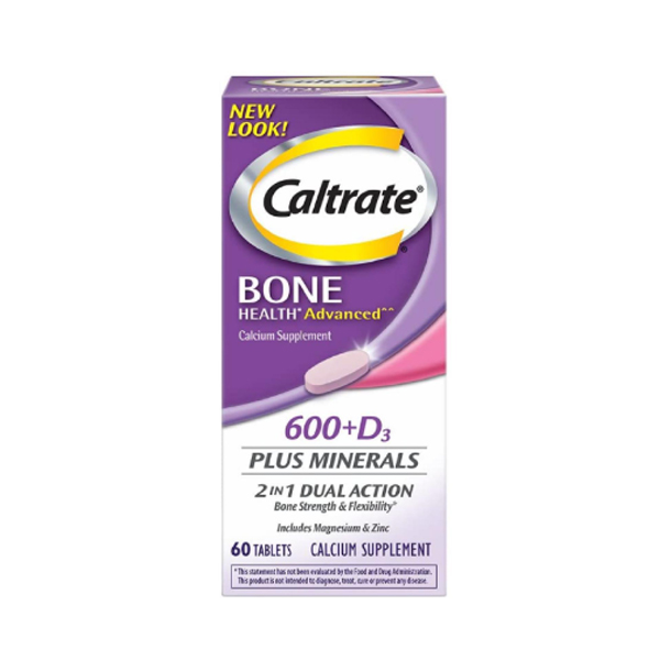 Caltrate Calcium & Vitamin D3 Supplement 600+D3 Plus Minerals Tablet, 600 mg 60Tab (USA)