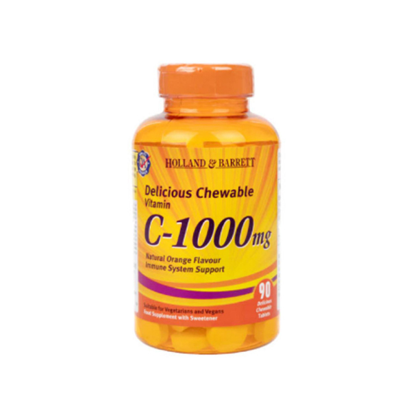 Holland & Barrett Chewable Vitamin C with Rose Hips 1000mg 90 Tablets