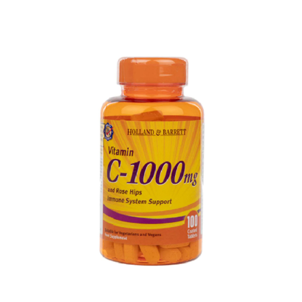 Holland & Barrett Vitamin C with Wild Rose Hips 1000mg 100 Caplets