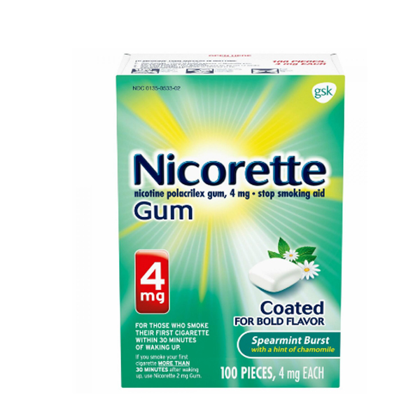 Nicorette Spearmint Burst Nicotine Gum 4mg(USA)