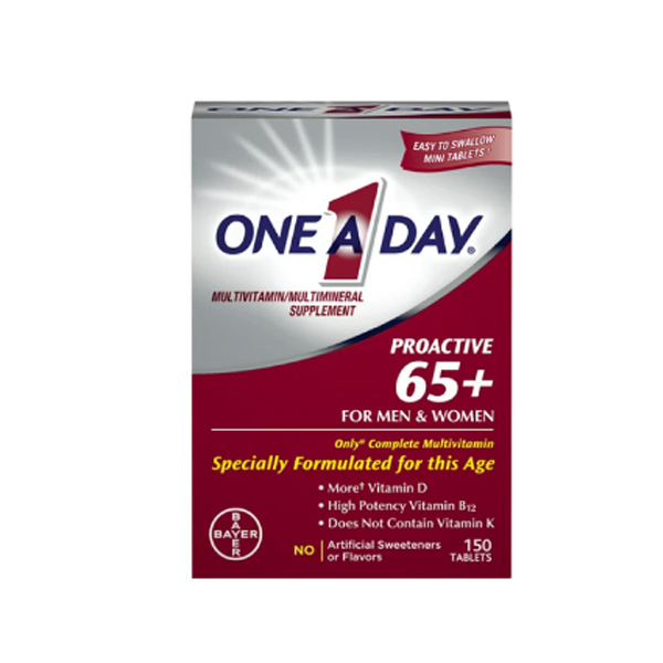 One A Day Proactive 65+ Multivitamin Tablets for Men and Women 150 Tablets