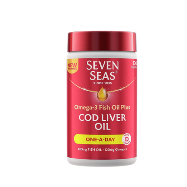 Seven Seas Cod Liver Oil Tablets With Omega-3 Fish Oil One A Day 120 Capsules