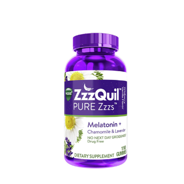 Vicks Zzzquil Pure Zzzs Melatonin Natural Flavor Sleep Aid 110 Gummies