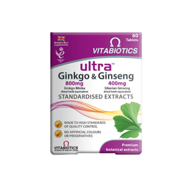 Vitabiotics Ultra Ginkgo & Ginseng 60 Tablets