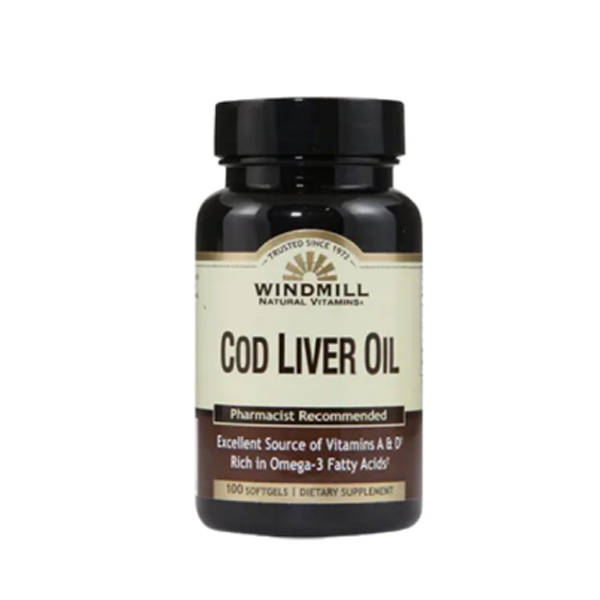 Windmill Natural vitamins Cod Liver Oil 100 Softgels