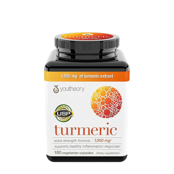 Youtheory Turmeric Extra Strength Formula Capsules 1,000 mg per Daily, 180 Count