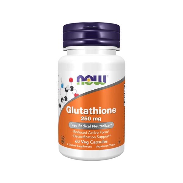 NOW Supplements, Glutathione 250 mg Detoxification Support Free Radical Neutralizer 60 Veg Capsules