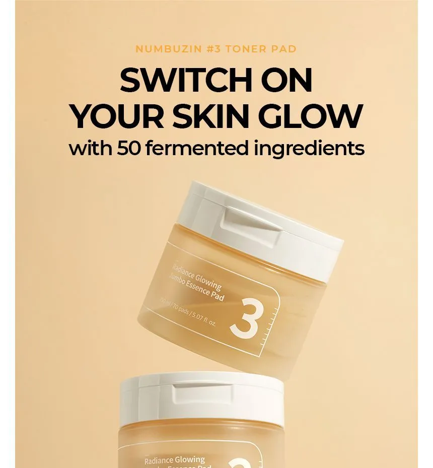 NUMBUZIN NO.3 RADIANCE GLOWING JUMBO ESSENCE PAD 150ML