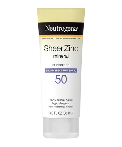 Neutrogena Sheer Zinc Mineral Face Sunscreen Lotion with Broad Spectrum SPF 50 – 88ml